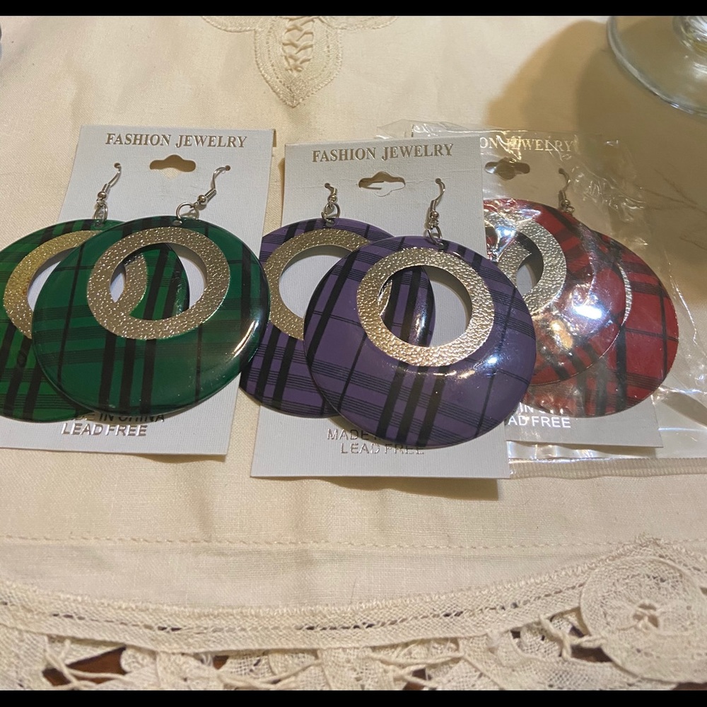 Plaid Earrings vintage